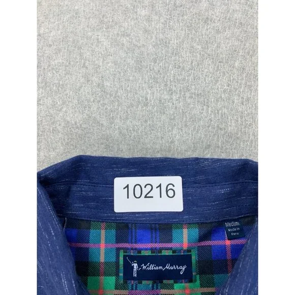 NEW William Murray Cotton Blend Short Sleeve Golf Polo Shirt (Men's Medium) Blue